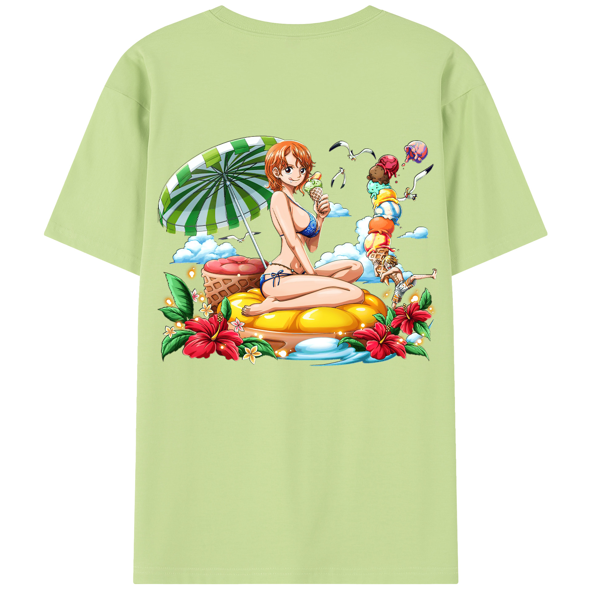 ワンピース ナミ ONE PIECE Nami 綿100％半袖Tシャツ（背面プリント）
